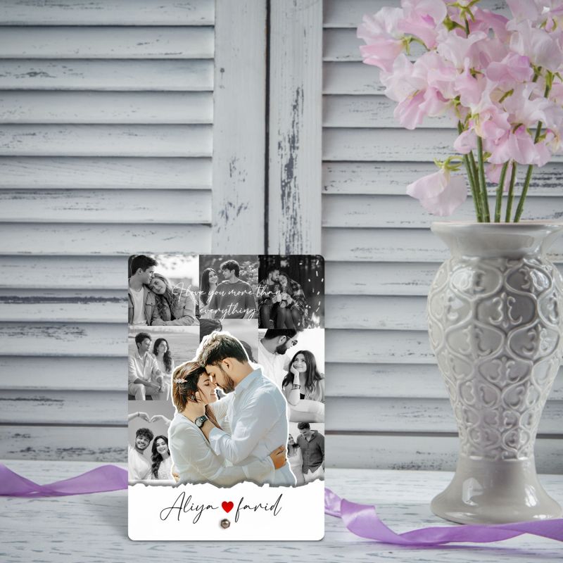 Personalized Couple Photo Frame Valentine's Day Gift, Customized Gift for Couples, Marriage Gift, Wedding Gift & Birthday Gifts for Girls, Anniversary Gift